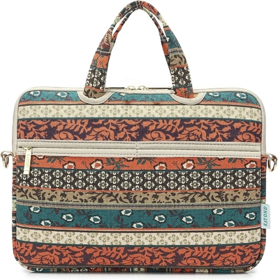 Red Bohemia Patten Waterdicht Laptop Schouder Boodschapper Tas Hoesje Hoesje voor 12 inch 13.3 inch Laptop