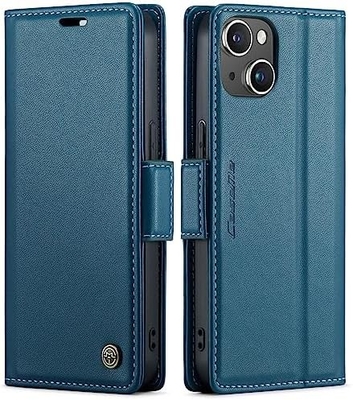 QLTYPRI Wallet Cover voor iPhone 13/14, [RFID-blokkerende] creditcard slothouder voor schokbestendige bescherming van telefoonhoes