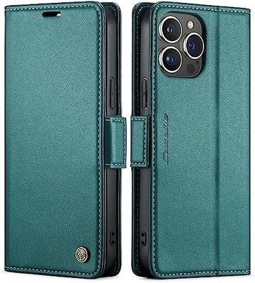 QLTYPRI Wallet Cover voor iPhone 13/14, [RFID-blokkerende] creditcard slothouder voor schokbestendige bescherming van telefoonhoes