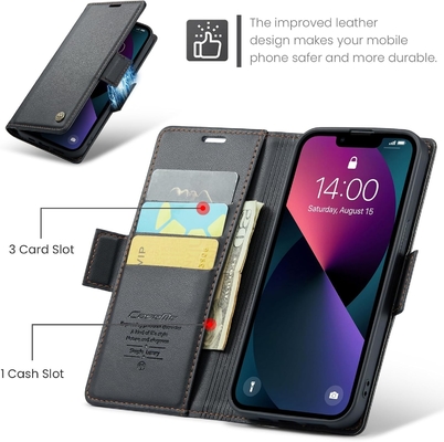 QLTYPRI Wallet Cover voor iPhone 13/14, [RFID-blokkerende] creditcard slothouder voor schokbestendige bescherming van telefoonhoes