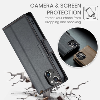 QLTYPRI Wallet Cover voor iPhone 13/14, [RFID-blokkerende] creditcard slothouder voor schokbestendige bescherming van telefoonhoes