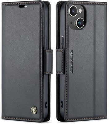 QLTYPRI Wallet Cover voor iPhone 13/14, [RFID-blokkerende] creditcard slothouder voor schokbestendige bescherming van telefoonhoes
