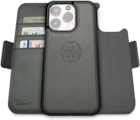 iPhone 13 Wallet case / 2-in-1 schokkas en afneembare veganistische leer set, compatibel met MagSafe, RFID-beschermd