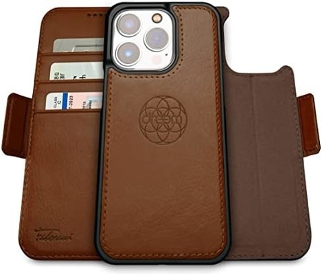 iPhone 13 Wallet case / 2-in-1 schokkas en afneembare veganistische leer set, compatibel met MagSafe, RFID-beschermd