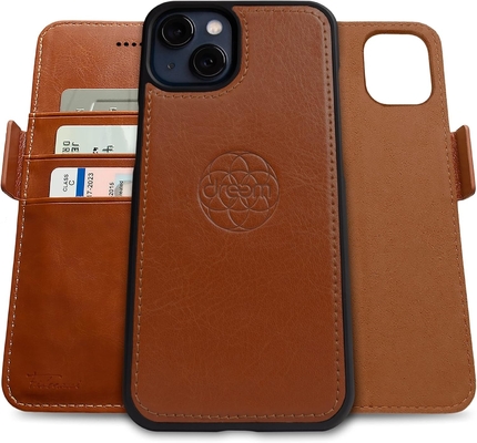 iPhone 13 Wallet case / 2-in-1 schokkas en afneembare veganistische leer set, compatibel met MagSafe, RFID-beschermd