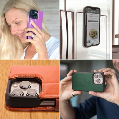 iPhone 13 Wallet case / 2-in-1 schokkas en afneembare veganistische leer set, compatibel met MagSafe, RFID-beschermd