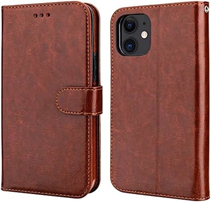 Compatibel met iPhone 12/Pro portefeuillehoesje met kaarthouder PU lederen standaard schokbestendig polsband clamshell 6,1 inch