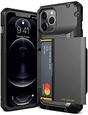 Voor iPhone 12 Pro Max met [4 kaarten]Premium solide creditcard slot portemonnee voor iPhone 12 Pro Max 6,7 inch