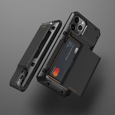 Voor iPhone 12 Pro Max met [4 kaarten]Premium solide creditcard slot portemonnee voor iPhone 12 Pro Max 6,7 inch