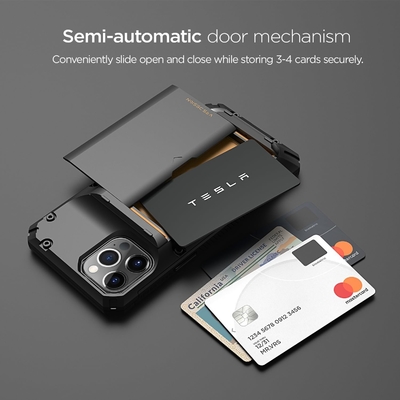Voor iPhone 12 Pro Max met [4 kaarten]Premium solide creditcard slot portemonnee voor iPhone 12 Pro Max 6,7 inch