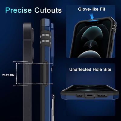 iPhone 12 Pro Max met Slide Camera Cover+Screen Protector ((1 Pack), Rotated Ring Kickstand Militaire graad schokbestendig