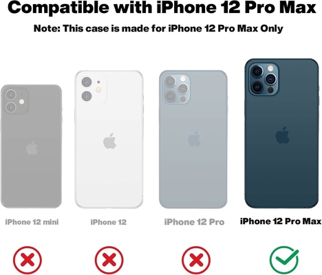 iPhone 12 Pro Max hoes, militaire bescherming, schokbestendig siliconen, anti-vingerafdruk &amp; anti-slip, telefoonhoes