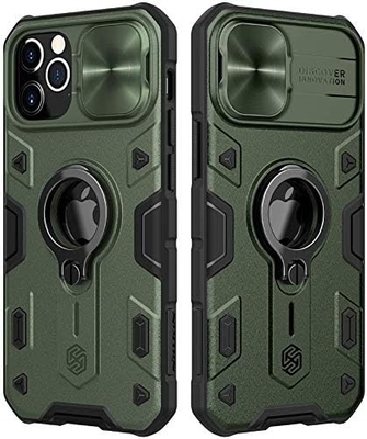 iPhone 12 Pro Max hoes met camerahoes &amp; kickstand, Duty Military Grade Armor Protection Cover,