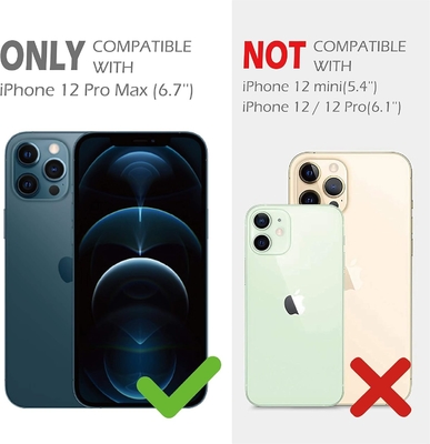 iPhone 12 Pro Max hoes met camerahoes &amp; kickstand, Duty Military Grade Armor Protection Cover,