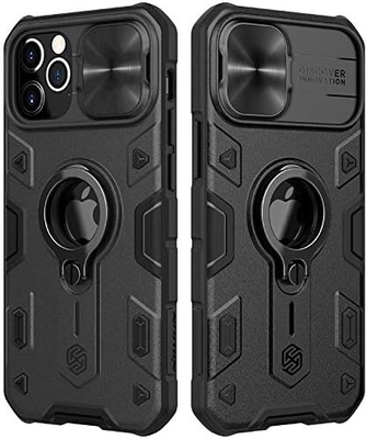 iPhone 12 Pro Max hoes met camerahoes &amp; kickstand, Duty Military Grade Armor Protection Cover,