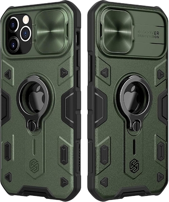 iPhone 12 Pro Max hoes met camerahoes &amp; kickstand, Duty Military Grade Armor Protection Cover,