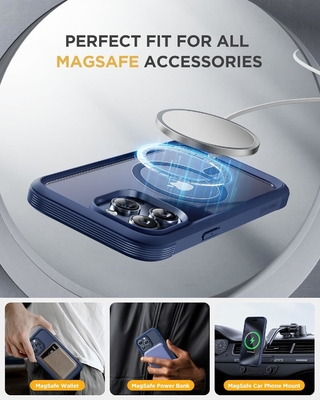 Magnetisch voor iPhone 12 Pro Max Hoesje Volledig lichaam Ingebouwde glazen schermbeschermer &amp; Camera Beschermer