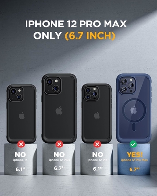 Magnetisch voor iPhone 12 Pro Max Hoesje Volledig lichaam Ingebouwde glazen schermbeschermer &amp; Camera Beschermer
