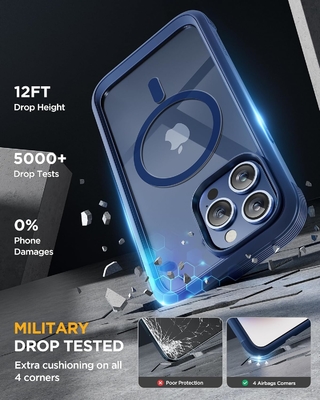 Magnetisch voor iPhone 12 Pro Max Hoesje Volledig lichaam Ingebouwde glazen schermbeschermer &amp; Camera Beschermer