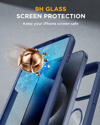 Magnetisch voor iPhone 12 Pro Max Hoesje Volledig lichaam Ingebouwde glazen schermbeschermer &amp; Camera Beschermer