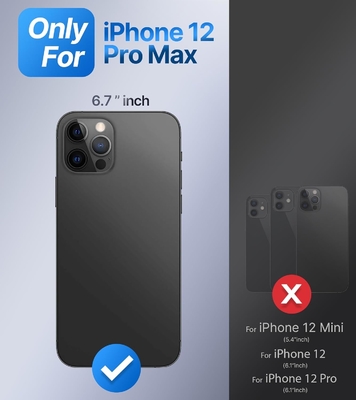 Schilden voor iPhone 12 Pro Max Hoesje met stand, telefoonhoesje helder met dubbele ringhouder [verstelbaar en opvouwbaar]