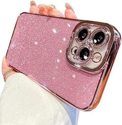 iPhone 12 Pro Max transparante behuizing ontwerp, ingebouwde glitter luxe glanzend papier, pop en mooi