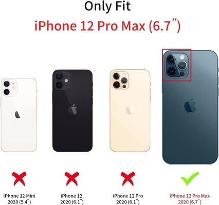 iPhone 12 Pro Max transparante behuizing ontwerp, ingebouwde glitter luxe glanzend papier, pop en mooi
