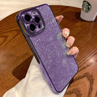 iPhone 12 Pro Max transparante behuizing ontwerp, ingebouwde glitter luxe glanzend papier, pop en mooi