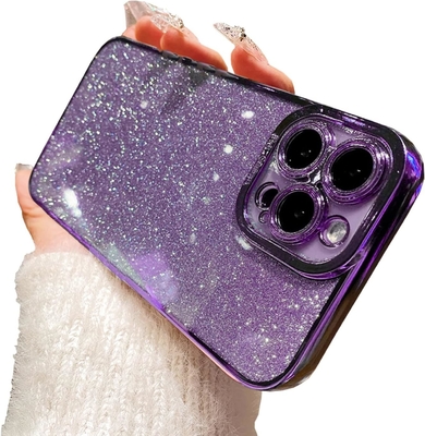 iPhone 12 Pro Max transparante behuizing ontwerp, ingebouwde glitter luxe glanzend papier, pop en mooi