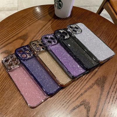 iPhone 12 Pro Max transparante behuizing ontwerp, ingebouwde glitter luxe glanzend papier, pop en mooi