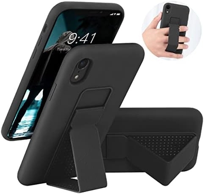 Silicone Kickstand Hoes Compatibel met iPhone 11 hoesje ((6.1 in) Verticale en horizontale Stand Handband Metalen Kickstand