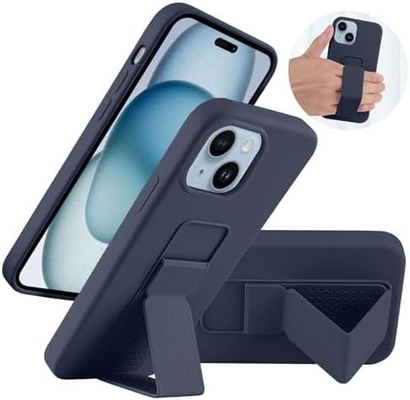 Silicone Kickstand Hoes Compatibel met iPhone 11 hoesje ((6.1 in) Verticale en horizontale Stand Handband Metalen Kickstand