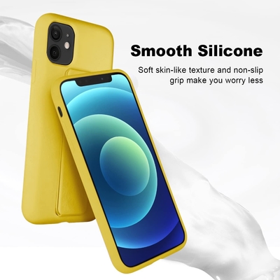 Silicone Kickstand Hoes Compatibel met iPhone 11 hoesje ((6.1 in) Verticale en horizontale Stand Handband Metalen Kickstand