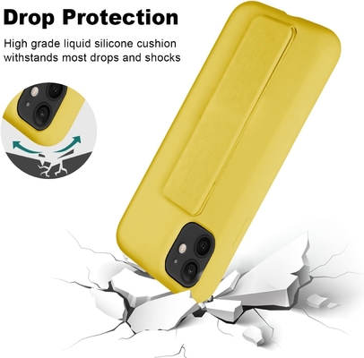 Silicone Kickstand Hoes Compatibel met iPhone 11 hoesje ((6.1 in) Verticale en horizontale Stand Handband Metalen Kickstand