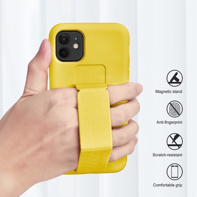 Silicone Kickstand Hoes Compatibel met iPhone 11 hoesje ((6.1 in) Verticale en horizontale Stand Handband Metalen Kickstand