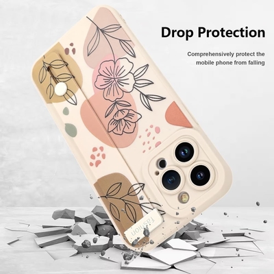 iPhone 12 Pro Max siliconen hoesje met riem voor vrouwen meisjes schattig bloemenpatroon ontwerp verstelbare zachte draadband