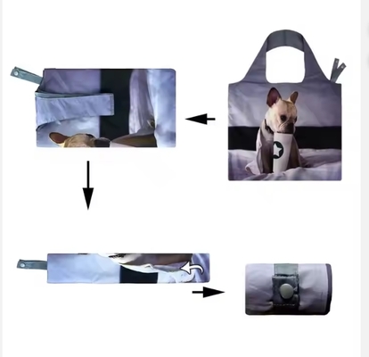 Groothandel RPET gerecycled polyester duurzame grote winkeltassen herbruikbare boodschappenzakjes