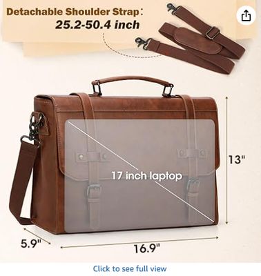 RAINSMORE Mensen boodschappenzak 17 inch waterdicht Vintage leder Laptop briefje grote Laptop Tas Satchel Tas Computer schoudertas voor kantoor zakelijk reizen College