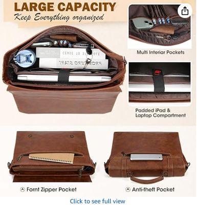 RAINSMORE Mensen boodschappenzak 17 inch waterdicht Vintage leder Laptop briefje grote Laptop Tas Satchel Tas Computer schoudertas voor kantoor zakelijk reizen College