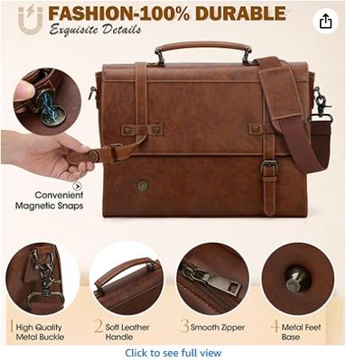 RAINSMORE Mensen boodschappenzak 17 inch waterdicht Vintage leder Laptop briefje grote Laptop Tas Satchel Tas Computer schoudertas voor kantoor zakelijk reizen College