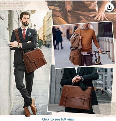 RAINSMORE Mensen boodschappenzak 17 inch waterdicht Vintage leder Laptop briefje grote Laptop Tas Satchel Tas Computer schoudertas voor kantoor zakelijk reizen College