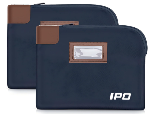 IPO Waterdichte geldtas met sleutelslot, 2 pakketten geldtas bankdeposito tas, 11 x 8,6 inch, mannen en vrouwen vergrendeling accessoires zak voor contant geld, draagbare reis geldtas beschermt paspoorten, waardevolle spullen