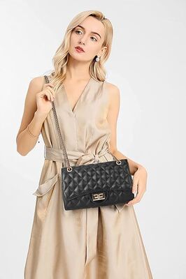 Gewatteerde crossbodytas voor dames Trendy damesschoudertas met ketting Designer portemonnees