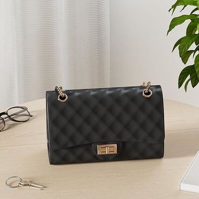 Gewatteerde crossbodytas voor dames Trendy damesschoudertas met ketting Designer portemonnees