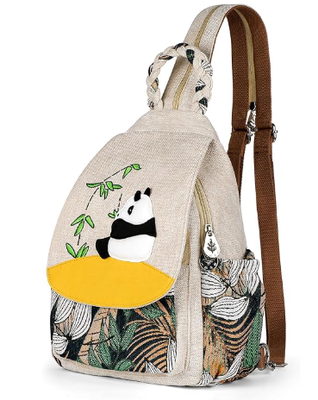 Dames converteerbare draagzak, handgemaakte ambachtelijke portemonnee, mooie canvas premium casual dag mini-rugzak voor dames (twee druiven)