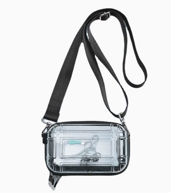 Mini transparante reismake-uptas, 7-inch schoudertas, reiskruistas, PC hardcase opbergtas, kleine vierkante tas voor in het vliegtuig