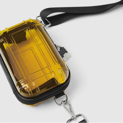 Mini transparante reismake-uptas, 7-inch schoudertas, reiskruistas, PC hardcase opbergtas, kleine vierkante tas voor in het vliegtuig