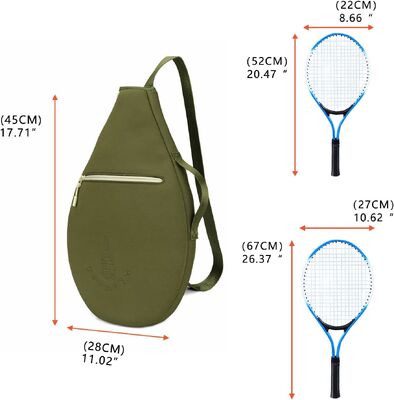 Neopreen gepolsterd tennis racket tas beschermhoesje met zak.