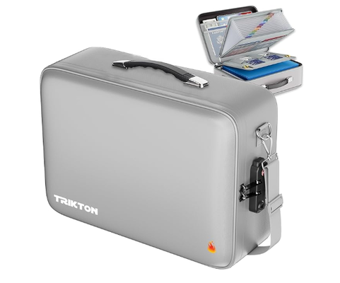 XXL Legal-Size vuur- en waterbestendige documentendoos met TSA-slot - Hard-Shell Case (17×13×6 inch) Hard Case File Organizer voor belangrijke documenten, laptop, paspoort, testamenten en certificaten