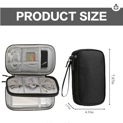Reisopbergdoos - Hard EVA Beschermhoes voor Mobiele Powerbank, Oplader, Kabel, Telefoon en Accessoires - Draagbare Opbergtas voor Vliegtuig, Zakenreis, Huisdecoratie